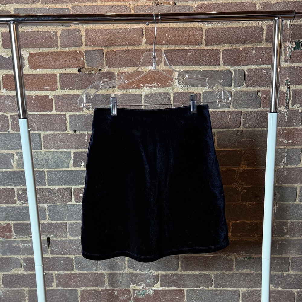 Velvet Navy High-Waisted Miniskirt